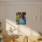 Boxer Dog Oil Painting Soccer Portrait Canvas Wall Art Decor Gift for Dog Lover