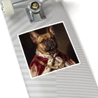 French Bulldog Kings & Queens Royal Portrait Sticker, Dog Portrait Vinyl Decal, Kiss-Cut Sticker, French Bulldog Lover Gift