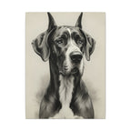 Great Dane Charcoal Portrait Canvas Wall Art | Majestic Dog Print | Large Breed Pet Memorial Gift | Dog Lover Home Decor | Stretched Canvas
