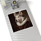 Siberian Husky Renaissance Royal Portrait Sticker, Dog Portrait Vinyl Decal, Kiss-Cut Sticker, Siberian Husky Lover Gift