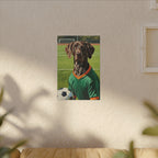 German Shorthaired Pointer Oil Painting Soccer Portrait Wall Art, GSP Dog Lover Gift, Canine Decor, Fetching Football Fan Canvas