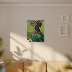 German Shorthaired Pointer Oil Painting Soccer Portrait Wall Art, GSP Dog Lover Gift, Canine Decor, Fetching Football Fan Canvas