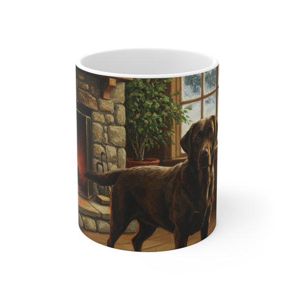 Acrylic Labrador Retriever - Winter Hearth | Ceramic Mug 11oz
