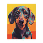 Dachshund Pop Art Canvas Wall Art | Doxie Dog Lover Gift | Modern Pet Decor | Vibrant Wiener Dog Art Print