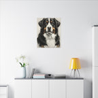 Bernese Mountain Dog Charcoal Portrait Canvas Print | Berner Wall Art Decor | Dog Lover Gift | Pet Memorial Art | Stretched Canvas