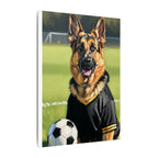 German Shepherd Oil Painting Soccer Portrait Canvas Wall Art Decor, Dog Lover Gift, Pet Owner Present, GSD Art Print