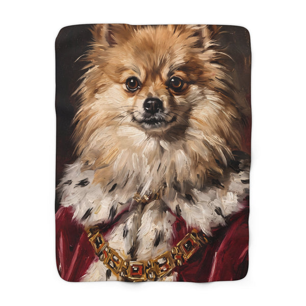 Pomeranian Kings & Queens Royal Portrait Regal Throw Blanket | Premium Dog Art | Tritan