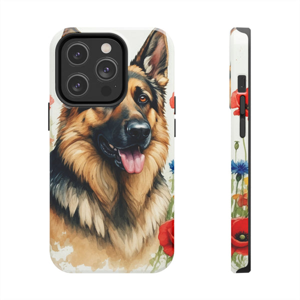 German Shepherd Watercolor Wildflower Field Phone Case | Premium Dog Prints | Tritan