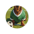 Dachshund Soccer Player Coaster | Oil Painting Dog Art | Wiener Dog Gift | Pet Portrait Decor