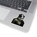 Border Collie Medieval Knight Portrait Sticker, Dog Portrait Vinyl Decal, Kiss-Cut Sticker, Border Collie Lover Gift