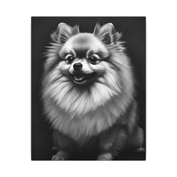 Pomeranian Charcoal Portrait Canvas Print | Dog Wall Art Gift | Pet Lover Decor | Realistic Pom Sketch Artwork