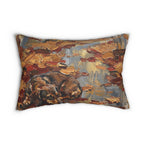 Dachshund Acrylic Painting Lumbar Pillow, Autumn Woods Dog Art Decor, Wiener Dog Gift for Dog Lovers — view 2