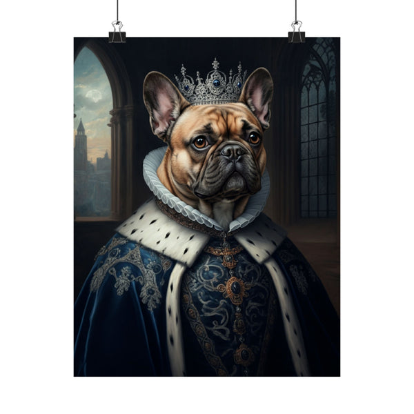 French Bulldog Kings & Queens Royal Portrait Matte Poster, Regal Dog Art Print, French Bulldog Lover Gift, Wall Art