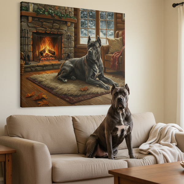 Cane Corso Acrylic Painting Canvas Wall Art | Dog Lover Gift | Stretched Canvas Print | Pet Portrait Decor