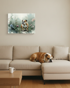English Bulldog Canvas Wall Art, Watercolor Painting Dog Gift, Pet Portrait Print, Modern Animal Home Decor