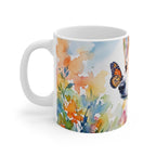 Corgi Watercolor Ceramic Coffee Mug 11oz, Soft Dog Painting, Corgi Lover Gift