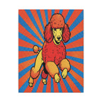 Standard Poodle Comic Art Canvas, Dynamic Pop Art Dog Print, Retro Halftone Effect Wall Decor