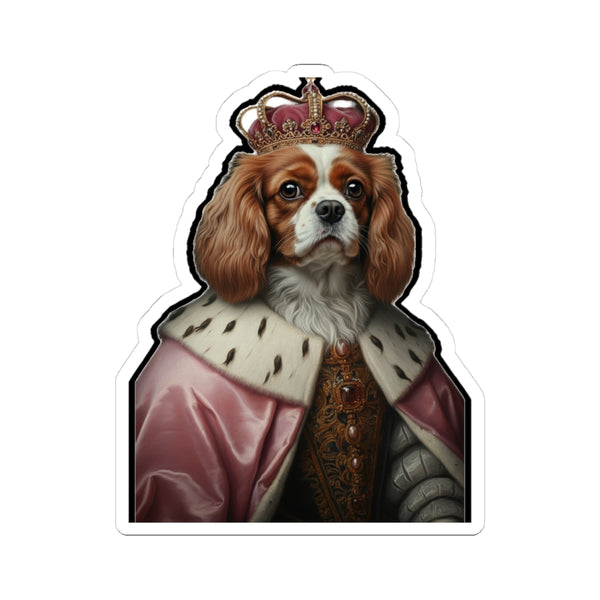 Cavalier King Charles Spaniel Kings & Queens Royal Portrait Sticker, Dog Portrait Vinyl Decal, Kiss-Cut Sticker, Dog Mom Gift Sticker