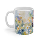Siberian Husky Watercolor Ceramic Coffee Mug 11oz, Soft Dog Painting, Siberian Husky Lover Gift