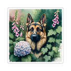 German Shepherd Watercolor Garden Peek Gift Set — Mug + Coaster + Sticker | Tritan