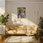 Shih Tzu Oil Painting Soccer Portrait Canvas Wall Art | Dog Lover Gift | Pet Decor | Sports Fan Art
