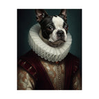 Boston Terrier Renaissance Royal Portrait Matte Poster, Regal Dog Art Print, Boston Terrier Lover Gift, Wall Art