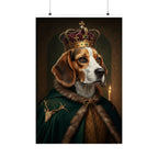 Beagle Kings & Queens Royal Portrait Matte Poster, Regal Dog Art Print, Beagle Lover Gift, Wall Art