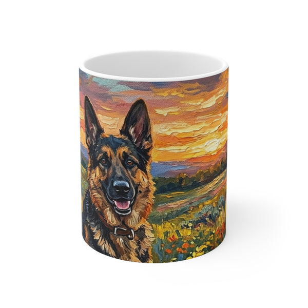 German Shepherd Acrylic Gallery Print Sunset Prairie Coffee Mug | Premium Dog Prints | Tritan — primary view