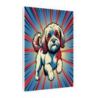 Havanese Comic Art Canvas - Energetic Pop Art Dog Portrait with Halftone Style
