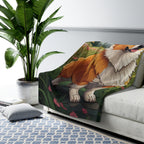 Corgi Low Poly Prairie Sherpa Fleece Blanket | Dog Lover Gift