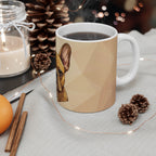 French Bulldog Low Poly Monochrome Gold Ceramic Mug 11oz | Dog Lover Gift