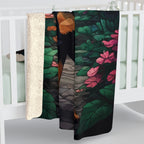 Rottweiler Low Poly Forest Sherpa Fleece Blanket | Dog Lover Gift