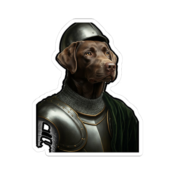 Labrador Retriever Medieval Knight Portrait Sticker, Dog Portrait Vinyl Decal, Kiss-Cut Sticker, Labrador Retriever Lover Gift