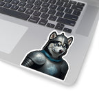 Siberian Husky Medieval Knight Portrait Sticker, Dog Portrait Vinyl Decal, Kiss-Cut Sticker, Siberian Husky Lover Gift