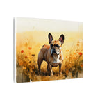 French Bulldog Watercolor Painting Stretched Canvas Wall Art | Frenchie Lover Gift | Dog Pet Portrait Print Home Decor