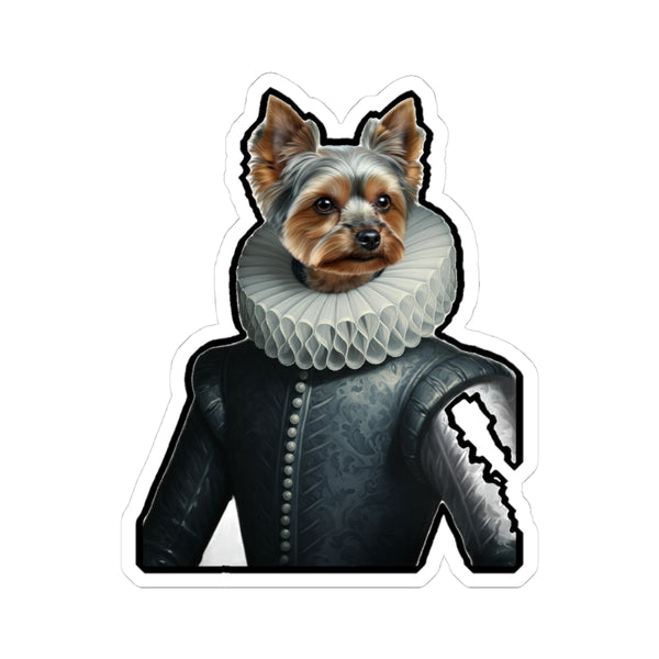 Yorkshire Terrier Renaissance Royal Portrait Sticker, Dog Portrait Vinyl Decal, Kiss-Cut Sticker, Yorkshire Terrier Lover Gift
