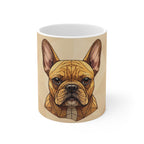 French Bulldog Low Poly Monochrome Gold Ceramic Mug 11oz | Dog Lover Gift