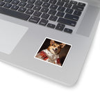 Corgi Kings & Queens Royal Portrait Sticker, Dog Portrait Vinyl Decal, Kiss-Cut Sticker, Corgi Lover Gift