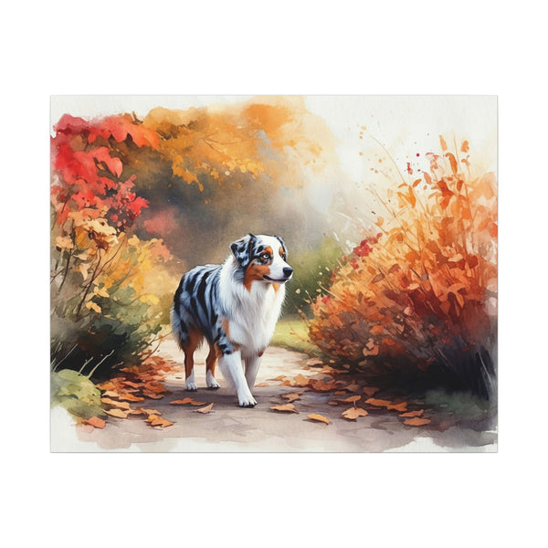 Australian Shepherd Canvas Wall Art, Aussie Dog Mom Gift, Pet Portrait Decor, Dog Lover Present, Acrylic Painting Print