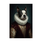 Boston Terrier Renaissance Royal Portrait Matte Poster, Regal Dog Art Print, Boston Terrier Lover Gift, Wall Art
