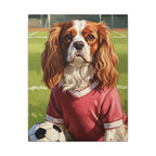 Cavalier King Charles Spaniel Oil Painting Soccer Portrait Canvas Wall Art | Cavalier Gift | Dog Decor