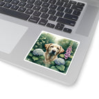Labrador Retriever Watercolor Garden Peek Kiss-Cut Stickers | Premium Dog Prints | Tritan