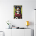 Bernese Mountain Dog Oil Painting Soccer Portrait Canvas Art | Berner Dog Gift | Pet Loss Memorial Wall Art Decor