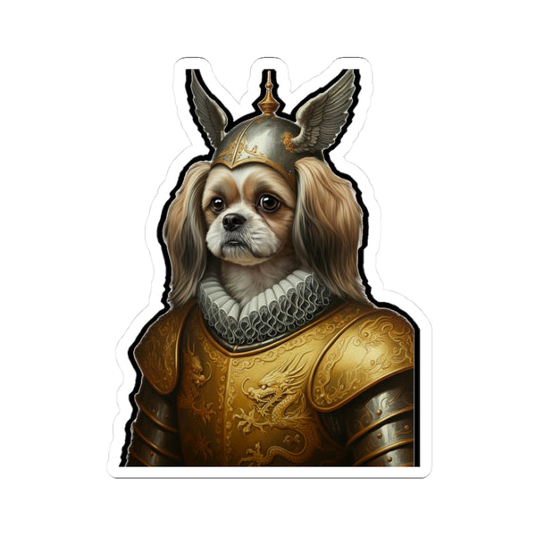 Shih Tzu Medieval Knight Portrait Sticker, Dog Portrait Vinyl Decal, Kiss-Cut Sticker, Shih Tzu Lover Gift