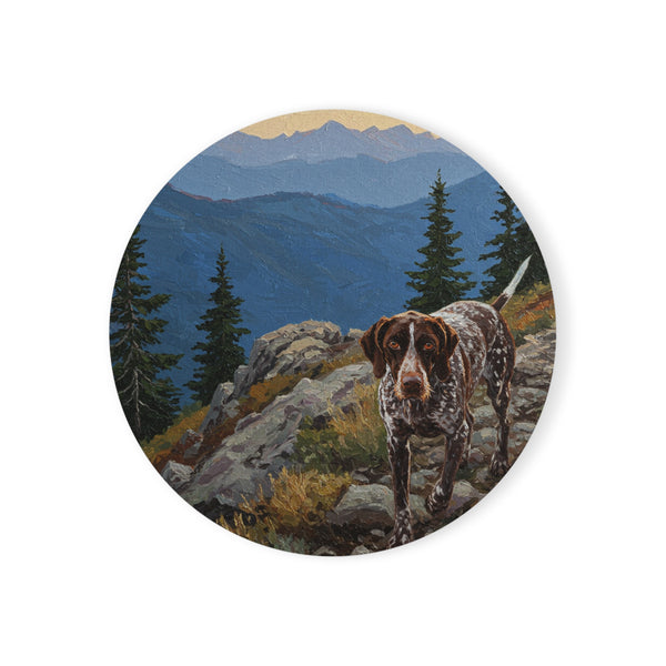 Acrylic German Shorthaired Pointer - Mountain Overlook | Cork Back Coaster