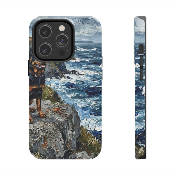 Rottweiler Acrylic Gallery Print Coastal Cliffside Phone Case | Premium Dog Prints | Tritan