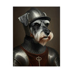 Miniature Schnauzer Medieval Knight Portrait Matte Poster, Regal Dog Art Print, Miniature Schnauzer Lover Gift, Wall Art