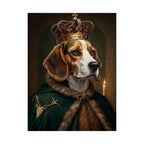 Beagle Kings & Queens Royal Portrait Matte Poster, Regal Dog Art Print, Beagle Lover Gift, Wall Art