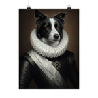 Border Collie Renaissance Royal Portrait Matte Poster, Regal Dog Art Print, Border Collie Lover Gift, Wall Art