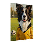 Border Collie Oil Painting Soccer Portrait Stretched Canvas Wall Art | Energetic Dog Lover Gift | Premium Pet Decor